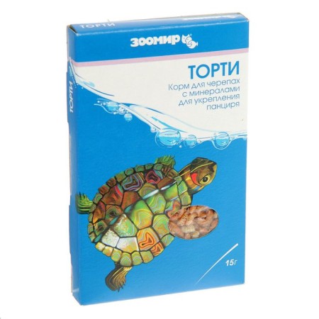 Feed Zoomir "Tort" for turtles, box, 15 g.