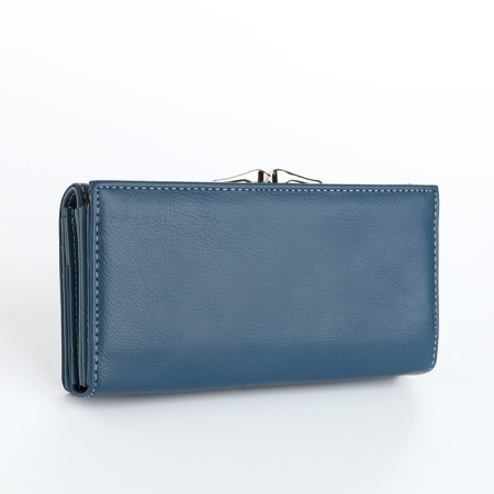 Women's wallet on magnets, blue color-1