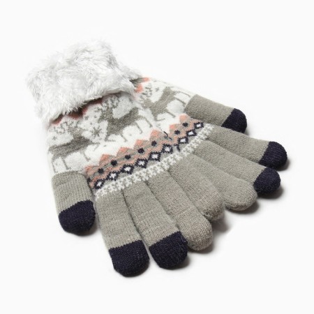Female gloves at the lawsuit Minaku 22 cm gray-3