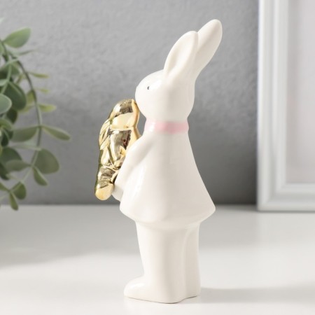Souvenir Ceramics "Bunny White with a gold bunny" 6.5x4x4x13.5 cm-2