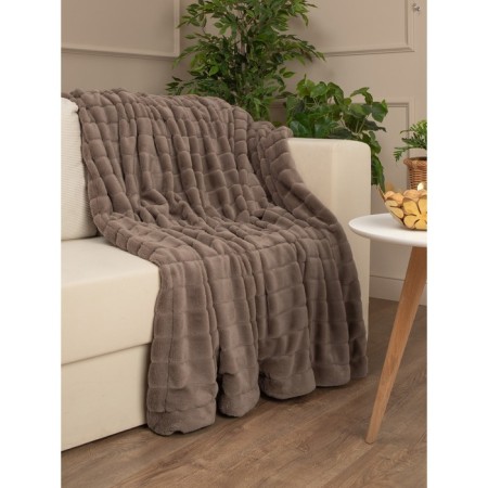 Texrepublic blanket, size 200x220 cm, brown color