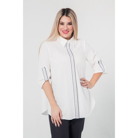 Female shirt, size 52, black and white color-3