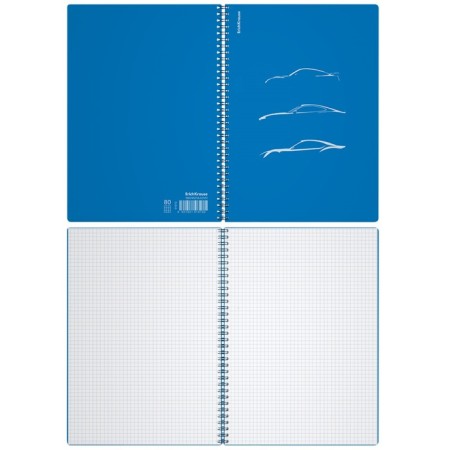 A4 notebook 80 sheets, a cage on a spiral, erichkrause, "mirage" plastic cover blue-2