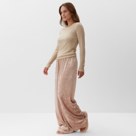 Home Home (longshit and trousers) KAFTAN "velvet", 40-42, roses/beige-2