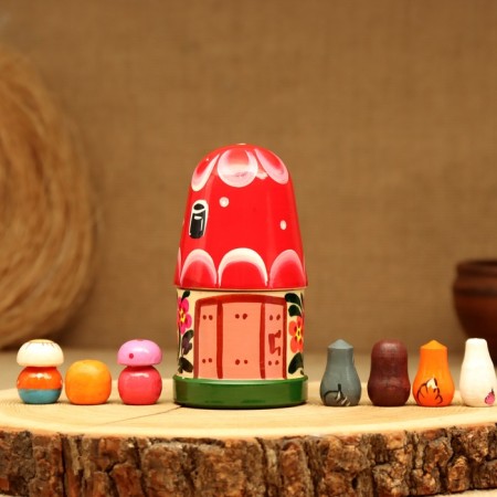 Finger Theater "Kolobok", Teremok and 7 dolls, 14 cm-2