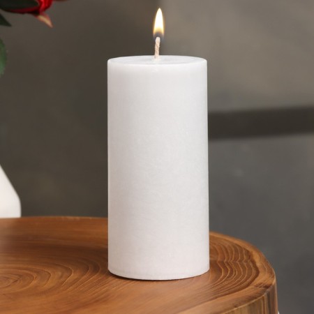 Candle-cylinder smooth, 5x10 cm, gray, 6 hours