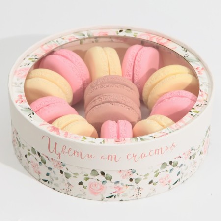 Box for Makarun, confectionery packaging tube with a window, “Blossom with happiness” 20 x 20 x 5 cm-3