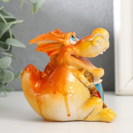 Souvenir Polystone "Golden Dragonich Musician" MIX 8.5x6.3x8 cm-5
