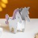 Kashpo wooden 21.5 × 7 × 21 cm unique "unicorn", white pink