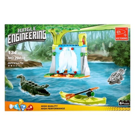 Designer Jungle "Waterfall with crocodiles", 134 details-4