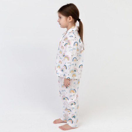 Pajama nursery (shirt, trousers) KAFTAN "Rainbow" p. 122-128, white-3