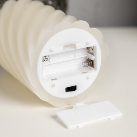 LED candle twisted white, 7.5 × 12.5 × 7.5 cm, plastic, wax, batteries AAAX2 (not in the kit), glow warm white-2