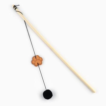 Teaser with wooden pendant "Paw", 4 cm-3