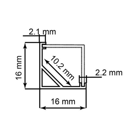 Feron LED LED tape profile, CAB281, square angular, 2 m, silver color-1
