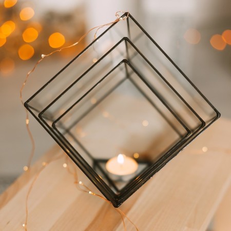 Set of florariums "Cube" (Switch silver)-3