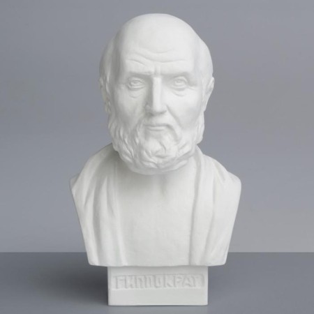 Gypsum figure famous people: a bust of Hippocrates, 12 x 10 x 20 cm-1