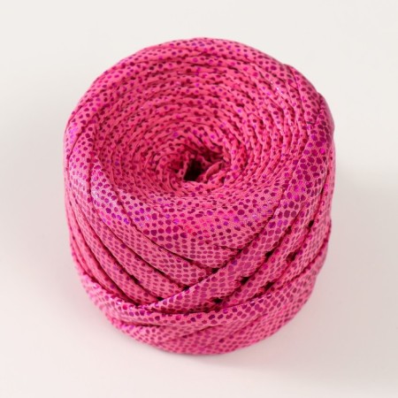 Knitted yarn metallic "snake scales" 100 g (pink)-1