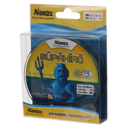 Namazu Supahiro 4x-wicker cord 4x, diameter 0.23 mm, test 12 kg, 100 m, marsh-green-1
