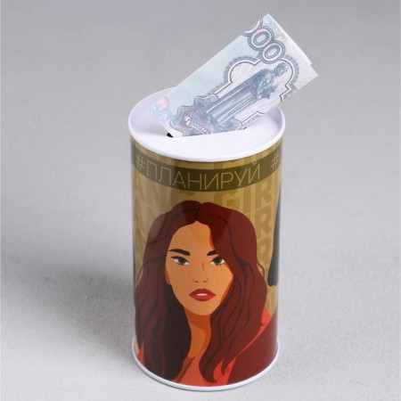 Piggy bank " #Dream #Plan #Act", 6.5 x 12 cm-3