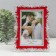 Photo frame plastic for metal 10x15 cm "Garden roses" red with silver 13.3x18 cm