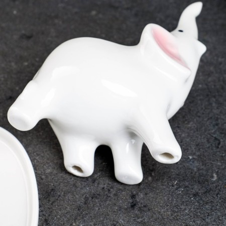 Pot "Elephant Gideon" White, 14.5x7.5x12cm-5