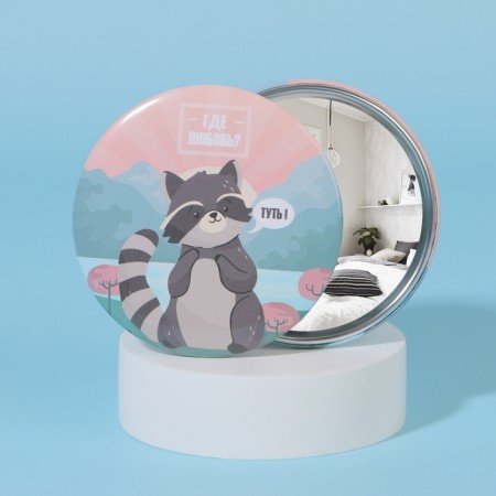 Mirror "raccoon", d = 7 cm, multi -colored-1