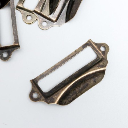 Handle with archival frame Metal bronze 3x7 cm