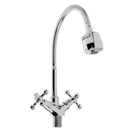 Accoona A4871 kitchen mixer, two -wound, flexible surge, silumin, chrome