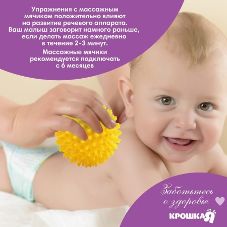 A set of developing massage balls "Hedgehogs", 4 pcs, d = 5.6.7.8 cm, crumb I-3