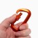 Carabiner with a clutch, 8 x 4.5 cm, 26 kn, orange