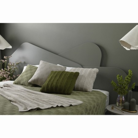 A pillow made of cotton knuckles of light gray color Essential, size 45x45 cm-4