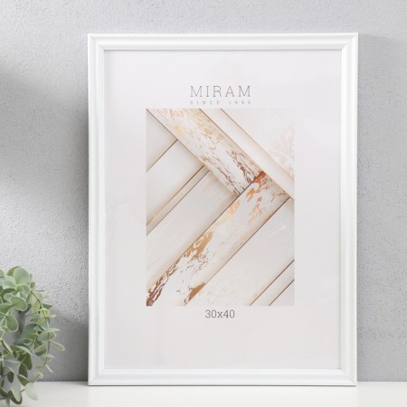 Photo frame Plastic "Mira" 30x40 cm, 261 white (plastic screen)-1