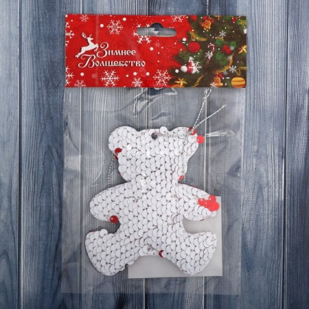 Soft suspension "Bear - Festive overflow" 8.5*9.5 cm, mix-3