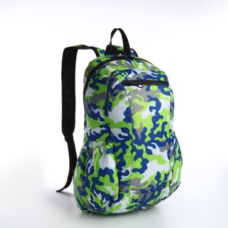 Waterproof backpack with lightning, 3 pockets, green color-2