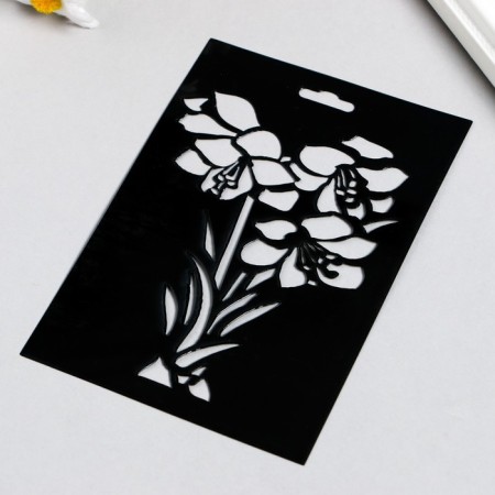Plastic stencil "Bouquet" 15x10cm-1