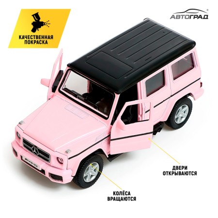 Metal Mercedes-Benz G63 AMG, 1:32, inertia, matte pink color-2