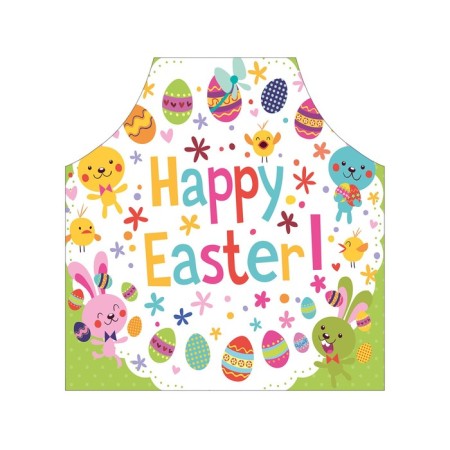 Apron kitchen with a photo print "Easter bunnies", adjustable, size OS-2