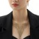 Set 2 objects: earrings, necklace "waterfall" ring, white color in gold, d = 13 cm