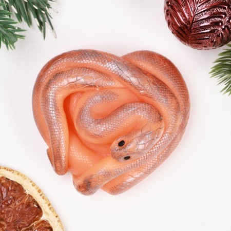 Figure soap "Snake Heart" orange, 85g