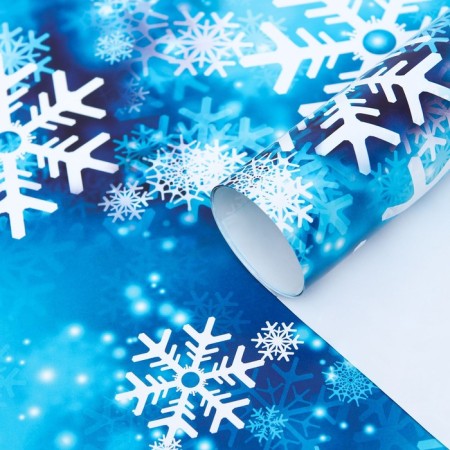 Glossy packaging paper "Snowflakes", 70 x 100 cm, 1 sheet-1