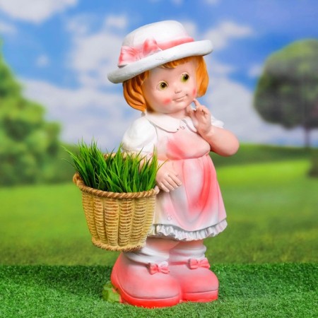 Garden figure "Girl Lisa with a basket" 40x18x13cm