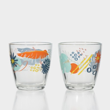 Low glass glass "Tropics", 250 ml, mix-4
