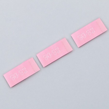 Textile strip "50-52", 5 x 1.1 cm, pink color-1
