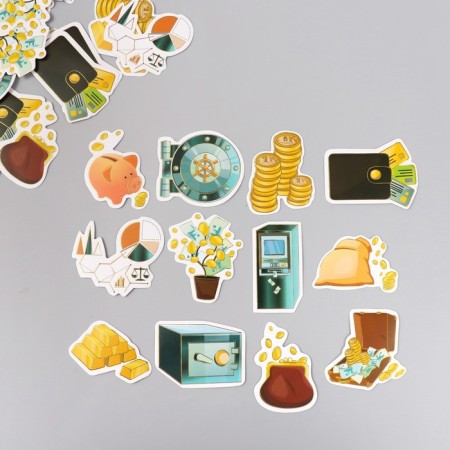 Stickers for creativity "Wealth" embossing gold set 48 pcs 9x7x0.8 cm-1