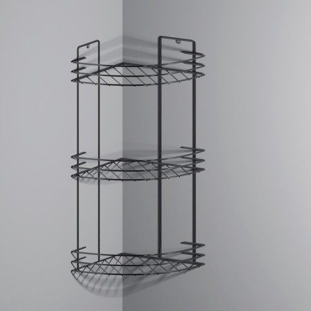 Bathroom shelf is an angular 3-tier, 19 × 19 × 41 cm, chromium color-5