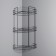 Bathroom shelf is an angular 3-tier, 19 × 19 × 41 cm, chromium color