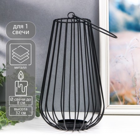 Climb metal, 1 candle "Loft. Vason" black 32x18x20 cm