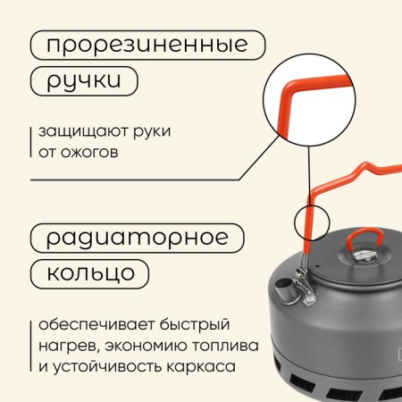 Чайник туристический Maclay, с радиатором, 1.1 л, алюминий-3