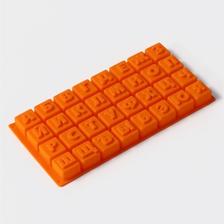 Baking uniform “Alphabet”, silicone, 35 × 18 cm, 32 cells (3.7 × 3.7 × 3 cm), Mix color-8