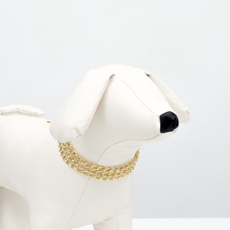 Collar - half -storage three -row, 40 cm, wire thickness 2 mm, golden-5